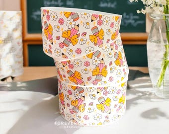 Coquette Pencil Tumbler Boot | Cute Teacher Gift | Floral School Tumbler Cover | Back to School Aesthetic | Stationery Accessory