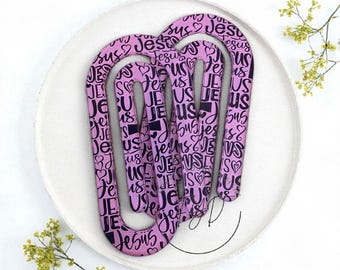 Jesus Jumbo Paperclip Bookmark | Faith-Based Gifts | Planner or Bible Study Accessories | Forever Young Designs | Handmade | 4x2 |
