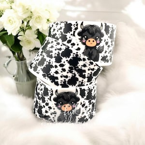Bessie the Cow Tumbler Boot | Matching Straw Toppers | Forever Young Designs