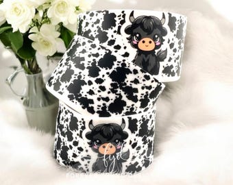 Bessie the Cow Tumbler Boot | Highland Cow Cup Sleeve | Cow Print Tumbler Accessory | Cute Farm Animal Drinkware | 20oz 30oz 40oz