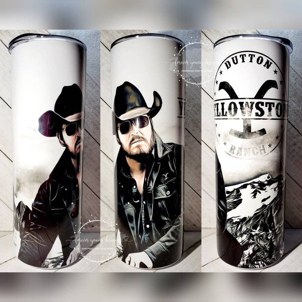 Drinkware RIP Yellowstone Skinny Sublimation Insulated Tumbler 20oz Hot