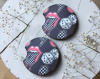 Retro Rebel Car Coasters | 2.75" | Cup Holder Inserts | Forever Young Designs