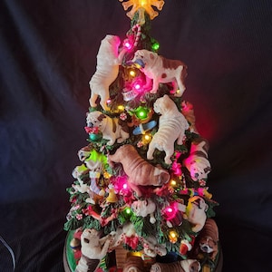 Danbury Mint Lighted English Bulldog Christmas Tree - Etsy