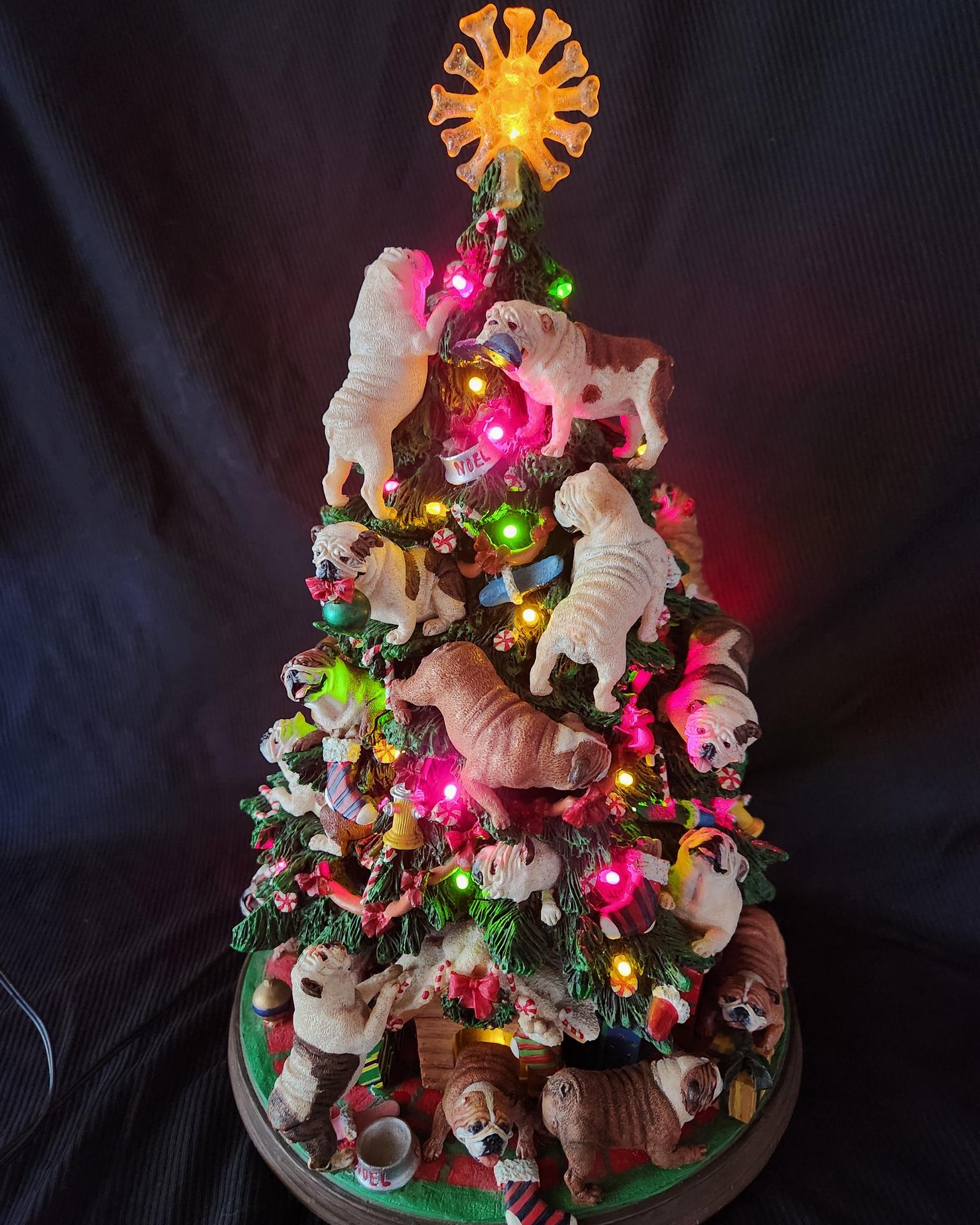 Danbury Mint Lighted English Bulldog Christmas Tree - Etsy