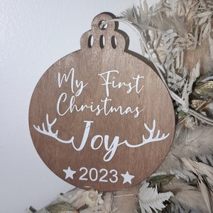 My first Christmas ball, first Christmas ball, wooden Christmas ball, personalized wooden ball, tree ornament, my first Christmas, baby's first Christmas