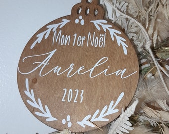 My 1st Christmas ball, 1st Christmas ball, wooden Christmas ball, personalized wooden ball, tree ornament, my first Christmas, baby's 1st Christmas