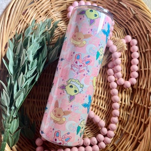 Eeevee Revolution Stainless Steel Tumbler | Eeveelution Tumbler Cup with Lid and Straw