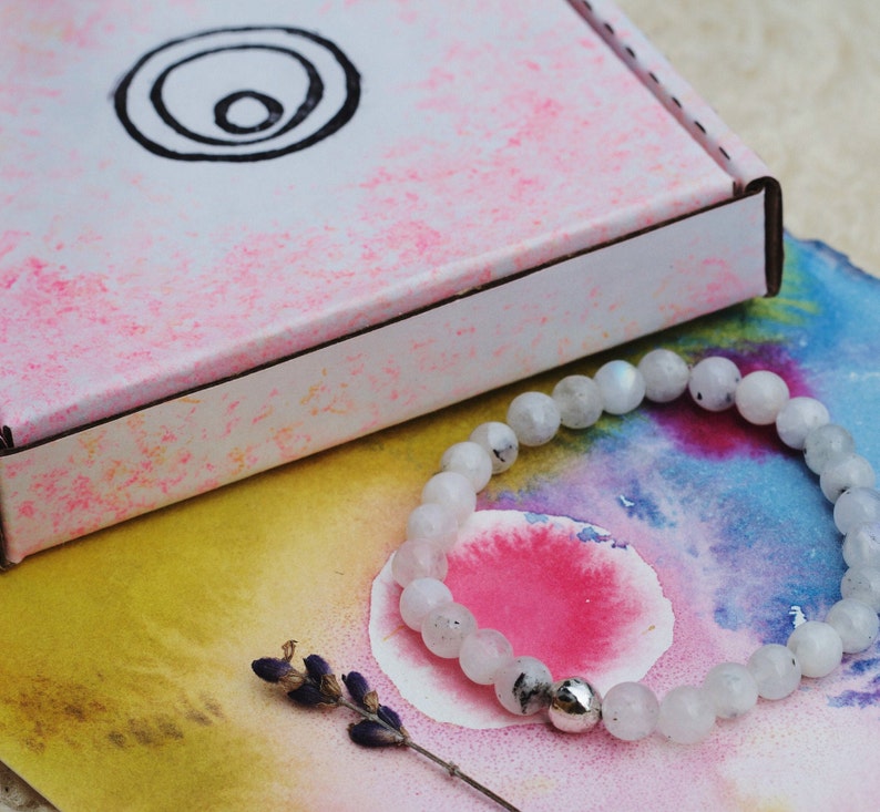 Support Seed Moonstone Bracelet Natural Moonstone Doula Jewellery,Midwife Gift Postpartum Gift Pregnancy Jewellery Sterling Silver Bead