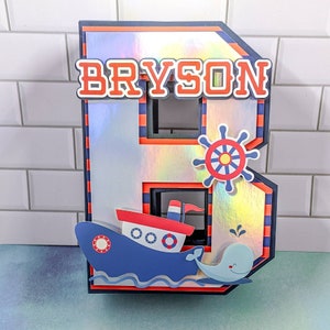 Letra 3D AHOY / Tema de cumpleaños de marinero / Letras personalizadas / Cumpleaños AHOY / Cumpleaños de bebé náutico / Decoración de letras 3D
