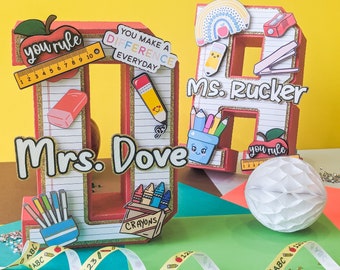 3D Letter Teacher Gift | Teacher Appreciation | Customized Letters | End of School Year | Back to School | 3D Letter Decor
