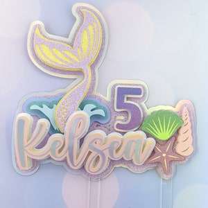 Mermaid Cake Topper, Under the Sea Birthday Decor, Mermaid Birthday Invitations, Mermaid Cupcake Toppers, Tropical Birthday, Mermaid Tail