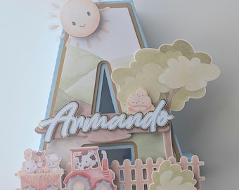 Farm Theme 3D Letter, Barnyard Birthday Decor, Farm Baby Shower Decor, Farm Animal Party Decor, Old MacDonald Farm Party, Tractor Birthday