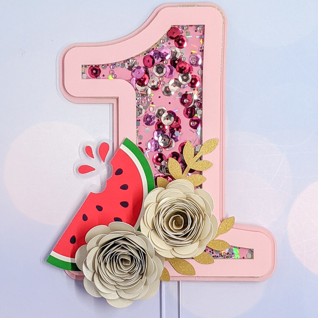 Topper Meilon One in A Melon Cake Topper: Handmade Watermelon Birthday Decor - Etsy
