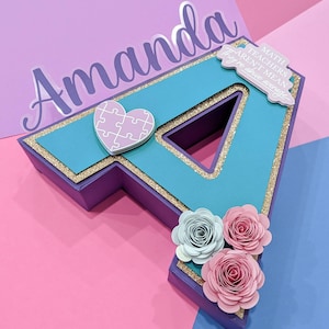 3D Letter Teacher Gift | Teacher Appreciation | Customized Letters | End of School Year | Back to School | 3D Letter Decor
