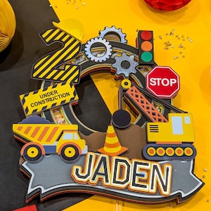 Construction Cake Topper, Dump Truck Birthday Decorations, Digger Cake Topper, Under Construction Party, Truck Birthday Cake