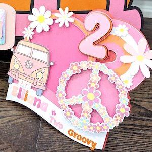 Groovy Girl Cake Topper: 70s Hippie Birthday Party Decor