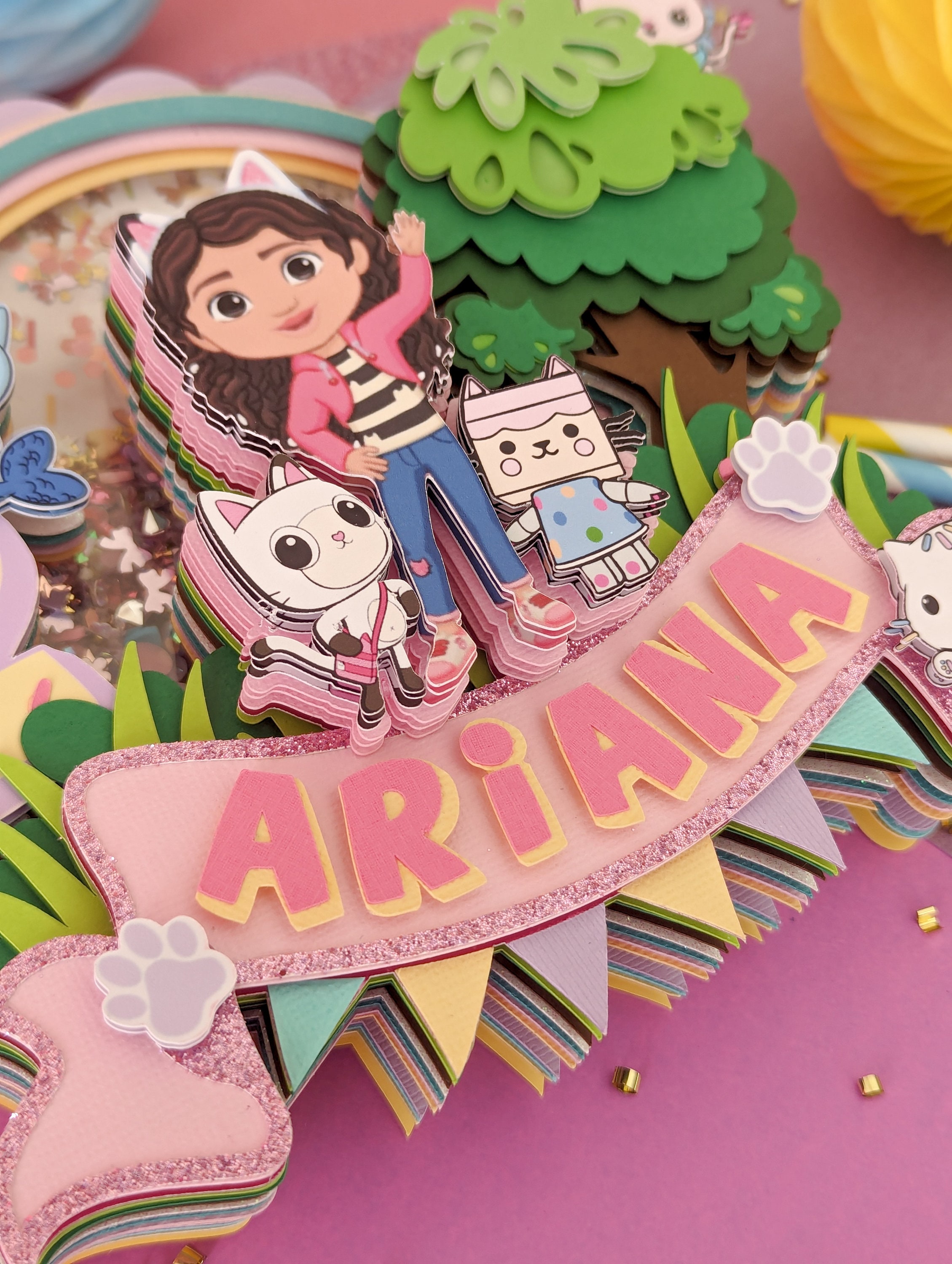Decorazioni Per Torta Gatto Gabby / Casa Delle Bambole A Forma Di Gatto / Decorazione Per Torta Di Compleanno / Compleanno Di Una Bambina / Decorazione Per Torta Personalizzata / Compleanno Di