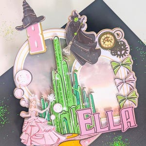 Wicked Themed Cake Topper, Elphaba & Glinda Birthday Decor, Broadway Musical Cake Topper, Wicked Witch Party Supplies, Defy Gravity Topper
