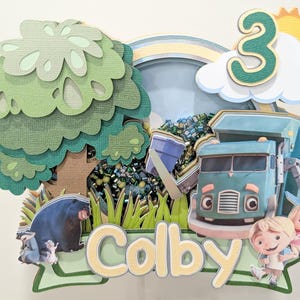 Trash Truck Cake Topper, Garbage Truck Theme, Trash Truck Inspired Party Decor, Trash Truck Hank Donny Walter Olive Ms. Mona