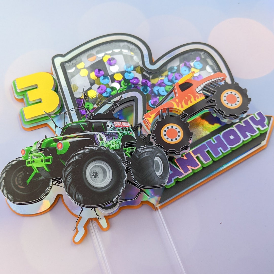 Cake Topper Monster Jam Birthday Monster Truck Decorations Etsy Canada