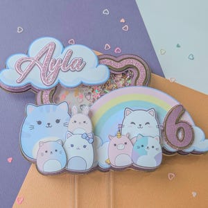 Squishmallows Cake Topper: 3D Plush Party Decorations