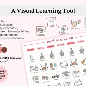 Printable Kids Weekly Visual Schedule | Week at a Glance Routine Chart ...