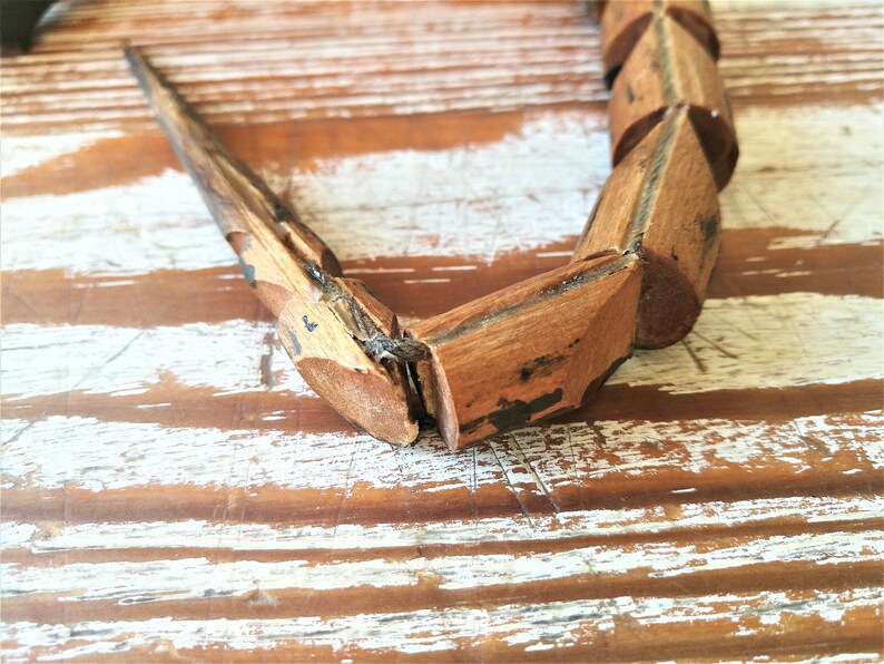 Soviet Flexible snake Toy Vintage Wooden snake Handmade wooden toy Ideas for gifts