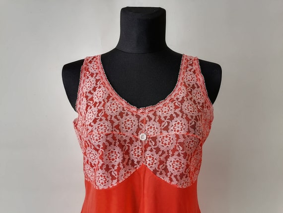 Plus size Sexy slip dress Orange Underwear dress L