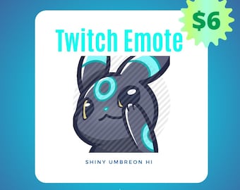 Shiny Umbreon Hi Animated Emote for Twitch, Discord, YouTube, etc.