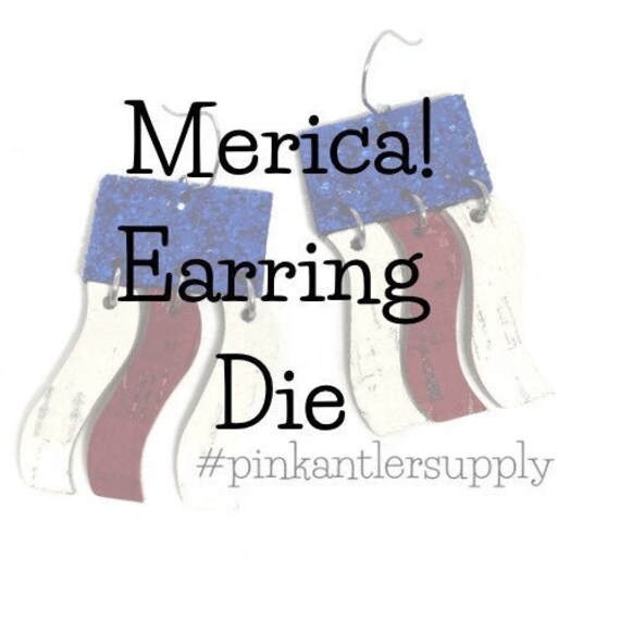 Merica! 2 inch Earring Die, Flag Earring Die Leather Cutting Tool Punch