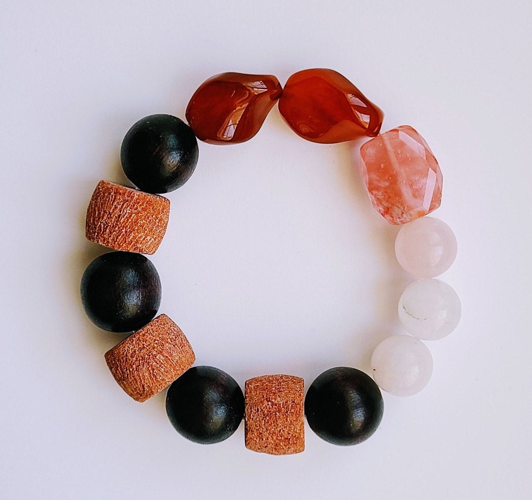 Red Coral Chunky Stretch Bracelet - Etsy
