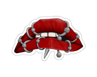 Punk Rock Lips Kiss-Cut Stickers