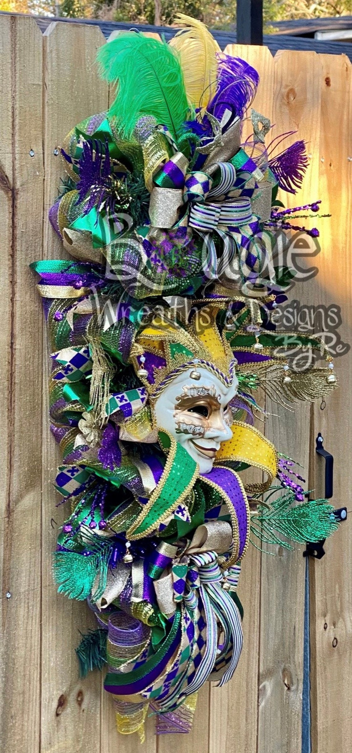 etsy mardi gras wreath