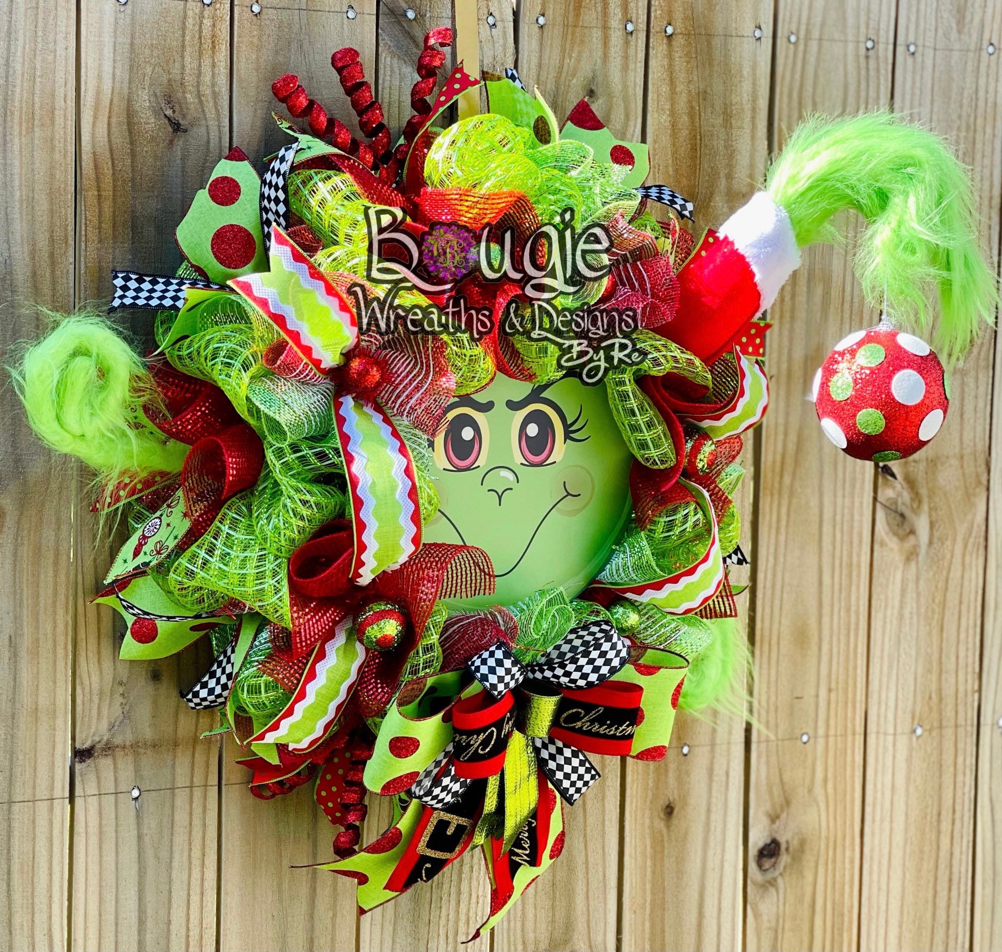 GRINCH Christmas Wreath; Green Monster Wreath; Holiday Wreath - Etsy