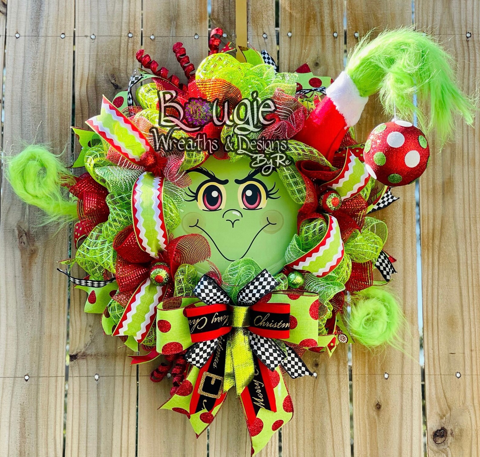 GRINCH Christmas Wreath; Green Monster Wreath; Holiday Wreath - Etsy