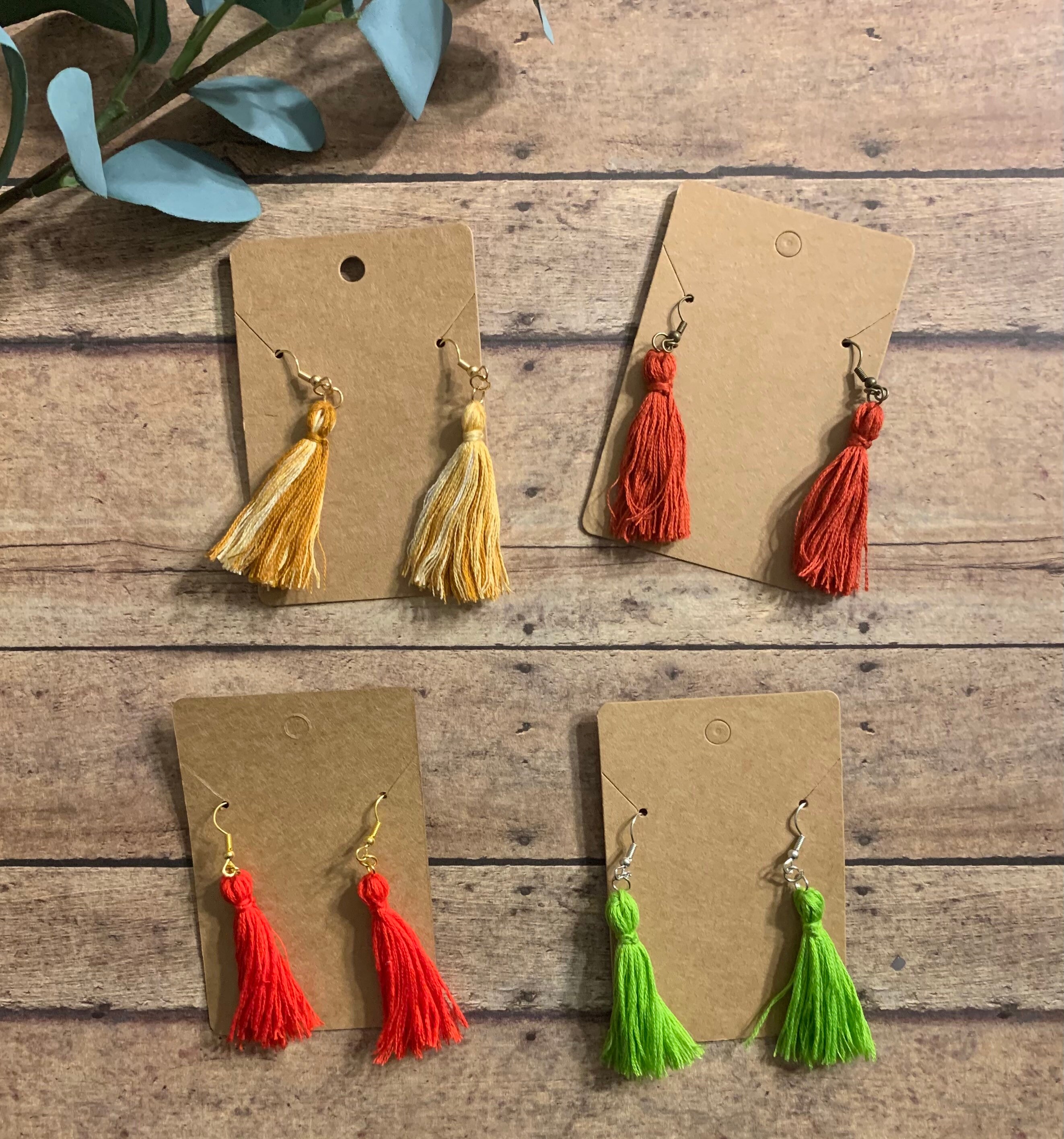 Embroidery floss earrings colorful lightweight earrings  etsy