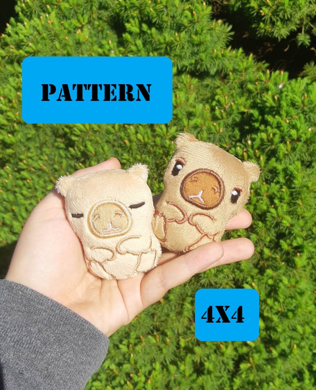 ITH Machine Embroidery Plush Pattern Sleepy and Chill Capybara Etsy