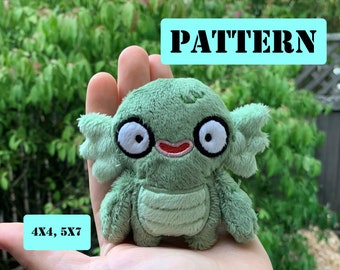 ITH Machine Embroidery Pattern: Swamp Monster (with 3 extra faces!)