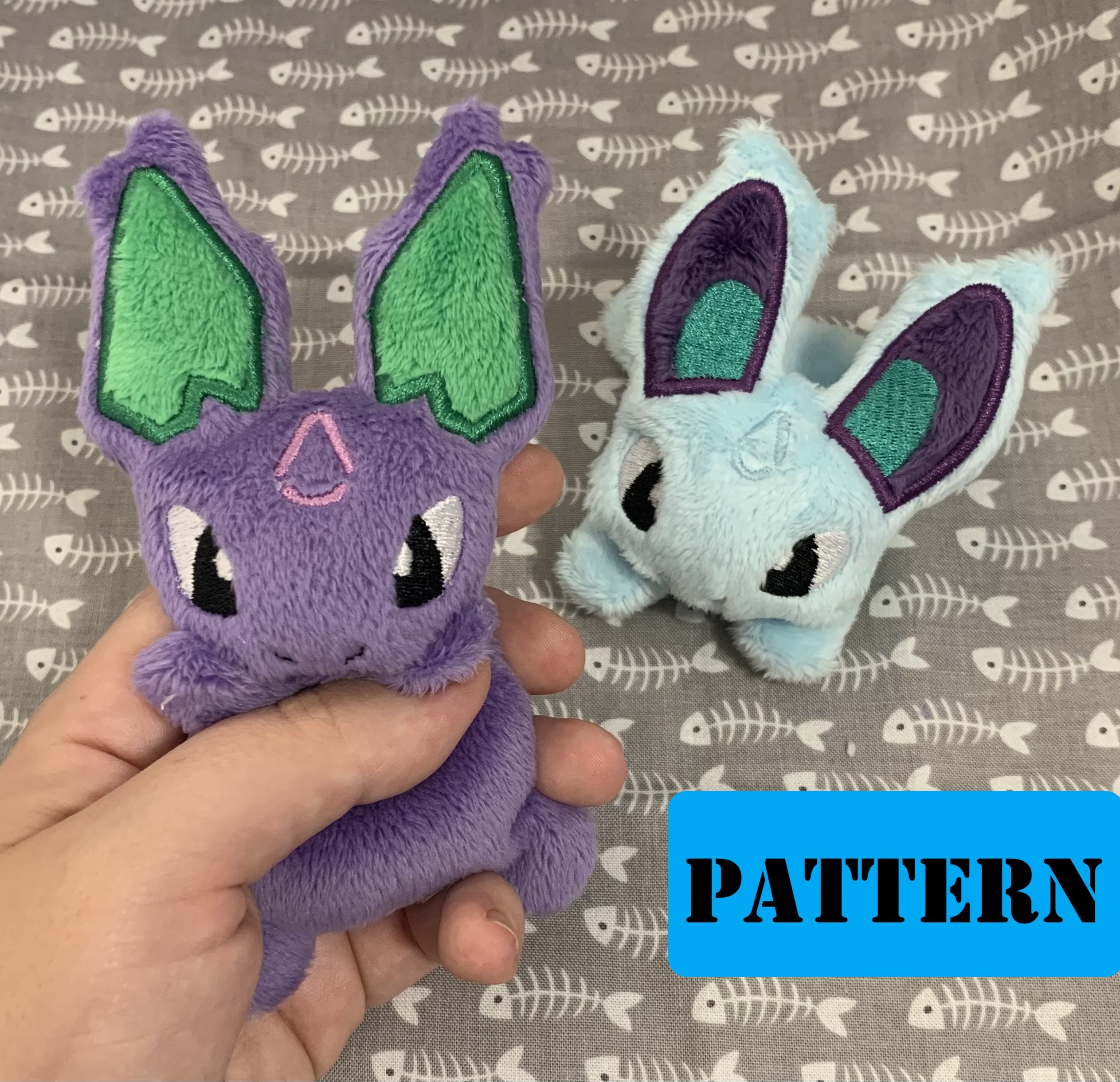 ITH Machine Embroidery Plush Pattern Bundle- Poison Bunnies, Danger
