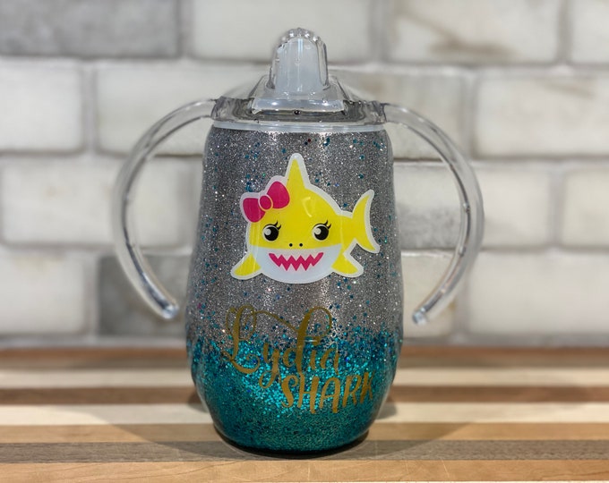 Baby Shark Glitter Sippy Tumbler