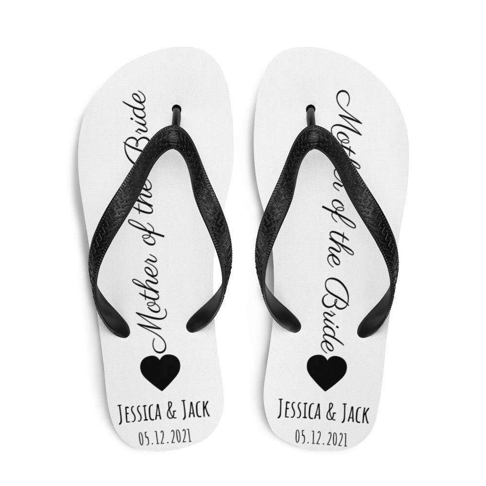 Personalized Beach Wedding Flip Flops Custom Groom Bride | Etsy