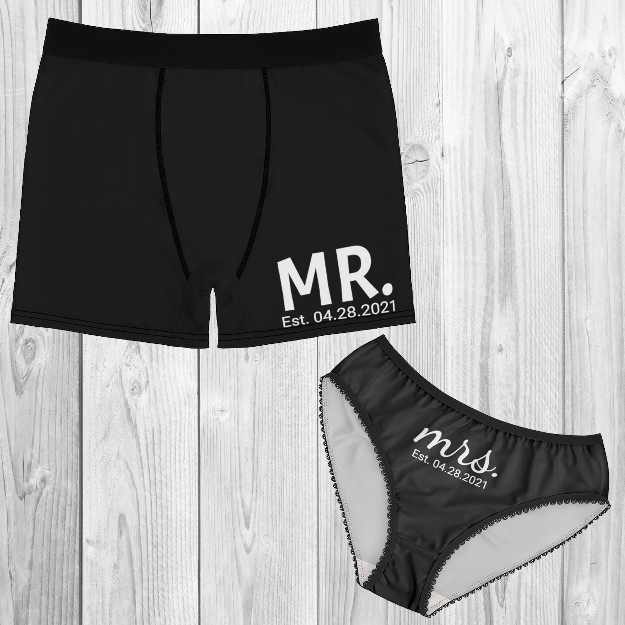 Mr Mrs Personalized Underwear Set Custom Bridal Underwear | Etsy