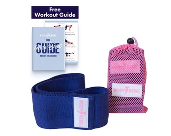 Medium Resistance Non-Slip Navy Glute Band | Hip Band + Workout Guide