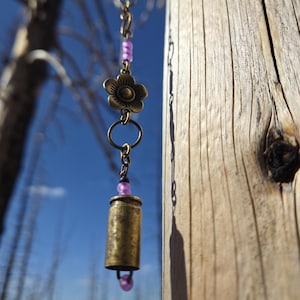 sɪɴɢʟᴇ ᴊɪɴɢʟᴇs • Flower Power • glow-in-the-dark • Upcycled Bullet Shell Casing Mini Wind Chime