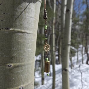 sɪɴɢʟᴇ ᴊɪɴɢʟᴇs • Heart Chakra / Anahata • Upcycled Bullet Shell Casing Mini Wind Chime