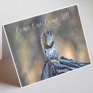 Come One, Come All! Red Squirrel Invitation A7 Printable Card, Event Announcement, Print 5x7, Red Squirrel, Funny Card, Cute Card, JPG File