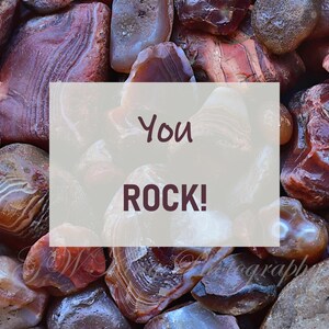 Vous rockez ! Carte imprimable A7 Agates du lac Supérieur, impressions 5 x 7, cartes numériques, cartes drôles, jolies cartes, agates, roches, fichier JPG