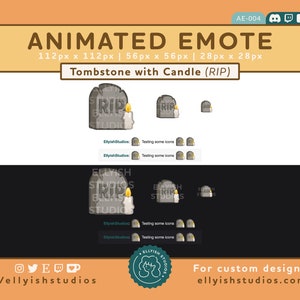 ANIMATED Tombstone Candle RIP Emote | Spooky Halloween Grave | Twitch ...