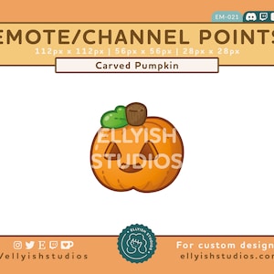 Carved Pumpkin Jack O Lantern | Channel Points | Halloween Witch Spooky | Gourd Autumn  | Aesthetic | Cute | Streamer | Twitch | Discord