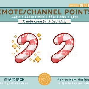 Christmas Candy Cane Emote | Holiday Festive Xmas Theme | Channel Points | Sparkle Kawaii | Streamer | Twitch | Discord | Youtube
